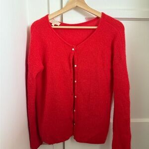 Sezane Red Gaspard Cardigan